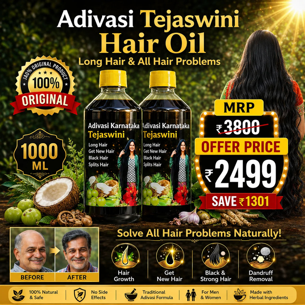 Adivasi South Indian Tejaswini Hair Oil